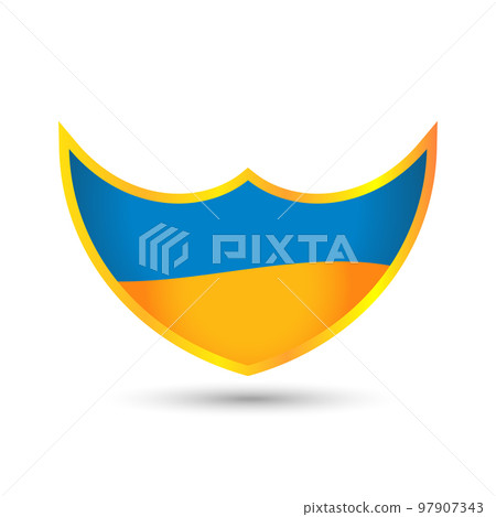 Vector shield shape with the Ukraine flag 97907343