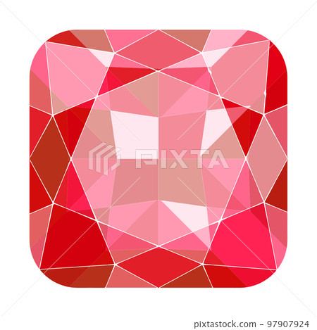 Cushion shape brilliant cut red jewelry illustration image Cushion shape brilliant cut red jewelry illustration image 97907924
