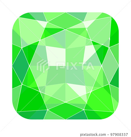 Cushion shape brilliant cut green jewelry illustration image 97908337