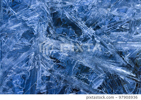 Close-up image of frozen water surface Close-up image of frozen water surface 97908936