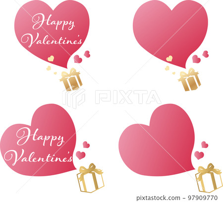 Happy Valentine's Day Frame Heart Illustration Material Set Happy Valentine's Day Frame Heart Illustration Material Set 97909770