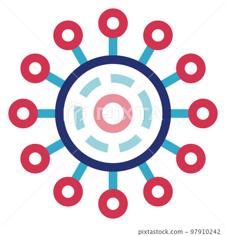 Virus cell icon. Disease symbol. Infection sign Virus cell icon. Disease symbol. Infection sign 97910242