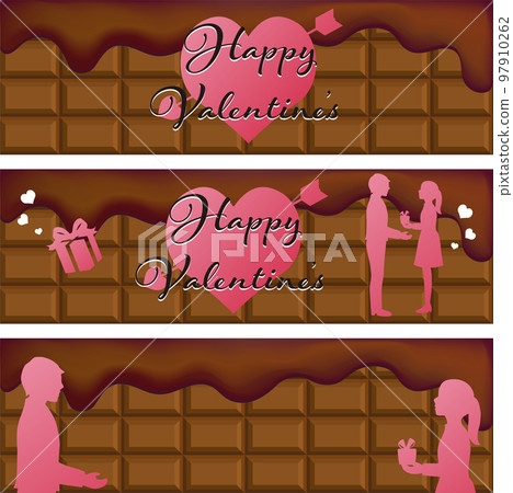 Banner Valentine 情人節相框情侶心剪影插圖素材集 Banner Valentine 情人節相框情侶心剪影插圖素材集 97910262