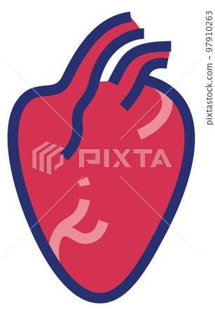 Human heart icon. Cardiology symbol. Anatomy sign 97910263