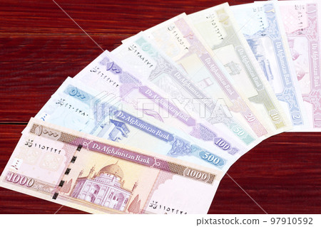 Afghan afghani a business background Afghan afghani a business background 97910592