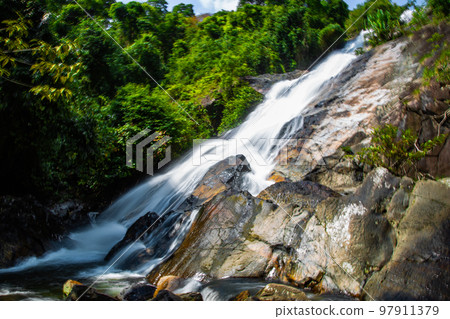Waterfall Namtok Tone Nga Chang in Hat Yai, Songkhla, Thailand Waterfall Namtok Tone Nga Chang in Hat Yai, Songkhla, Thailand 97911379