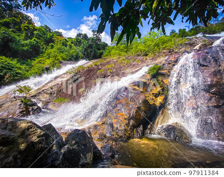 Waterfall Namtok Tone Nga Chang in Hat Yai, Songkhla, Thailand Waterfall Namtok Tone Nga Chang in Hat Yai, Songkhla, Thailand 97911384