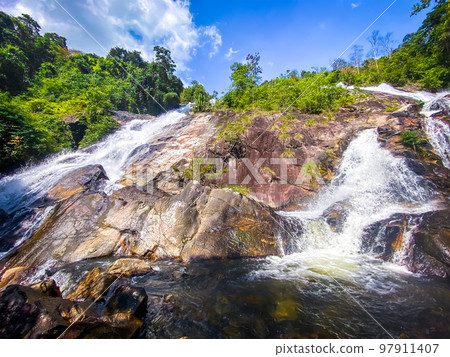Waterfall Namtok Tone Nga Chang in Hat Yai, Songkhla, Thailand Waterfall Namtok Tone Nga Chang in Hat Yai, Songkhla, Thailand 97911407