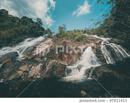 Waterfall Namtok Tone Nga Chang in Hat Yai, Songkhla, Thailand Waterfall Namtok Tone Nga Chang in Hat Yai, Songkhla, Thailand 97911413