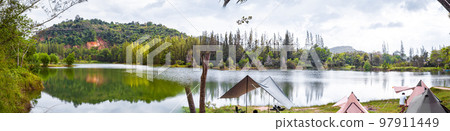 Aerial view of Liwong Lake in Songkhla, Thailand Aerial view of Liwong Lake in Songkhla, Thailand 97911449