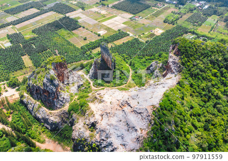 Aerial view of Khao Khuha mountain in Songkhla, Thailand Aerial view of Khao Khuha mountain in Songkhla, Thailand 97911559