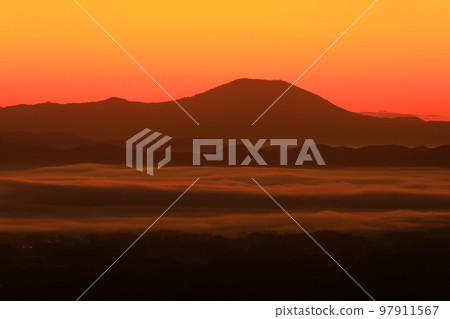Oshu City, Iwate Prefecture Isawa Plain at Dawn 97911567