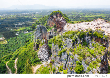 Aerial view of Khao Khuha mountain in Songkhla, Thailand 97911624