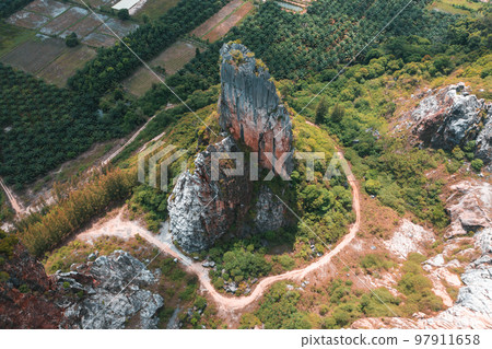 Aerial view of Khao Khuha mountain in Songkhla, Thailand Aerial view of Khao Khuha mountain in Songkhla, Thailand 97911658