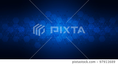 Abstract technology background and design element with hexagons pattern and geometric shapes for your drafting Abstract technology background and design element with hexagons pattern and geometric shapes for your drafting 97911689