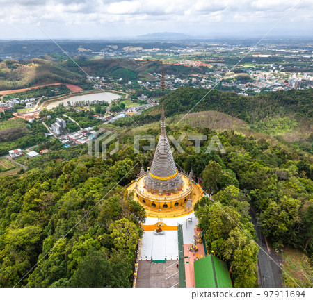 Phra Maha Chedi Tripob Trimongkol steel pagoda in Hat Yai, Songkhla, Thailand Phra Maha Chedi Tripob Trimongkol steel pagoda in Hat Yai, Songkhla, Thailand 97911694