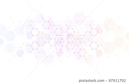Abstract design element with geometric background and hexagons shape pattern 97911702