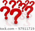 Red question marks on a white background 97911719