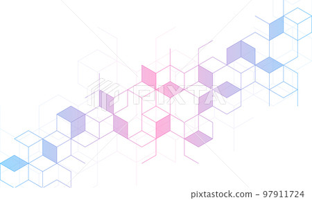 Abstract geometric background with isometric vector blocks, polygon shape pattern 97911724