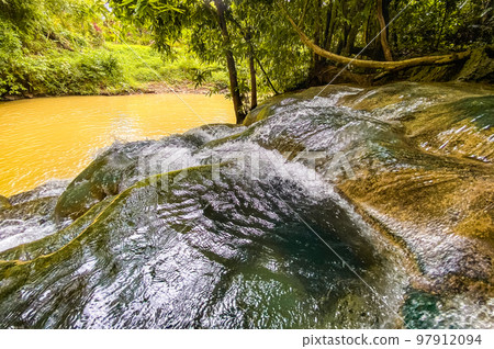 Namtok Ron Khlong Thom, hotspring Waterfall in Krabi, Thailand 97912094