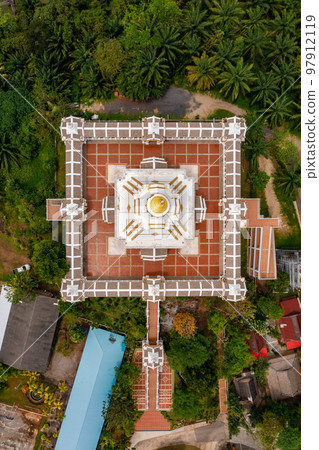 Aerial view of Wat Laem Sak temple in Krabi province, Thailand 97912119
