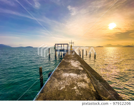 Wat koh Phayam temple on the water in Ranong, Thailand 97912206