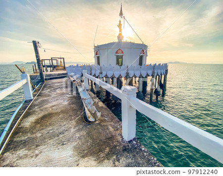 Wat koh Phayam temple on the water in Ranong, Thailand 97912240