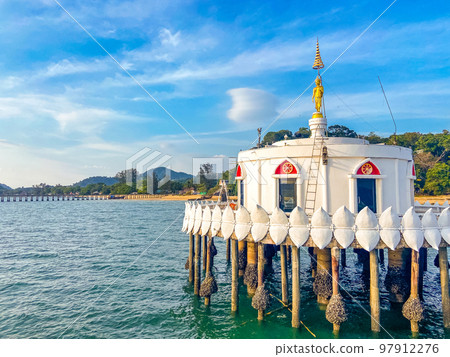 Wat koh Phayam temple on the water in Ranong, Thailand Wat koh Phayam temple on the water in Ranong, Thailand 97912276