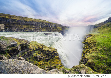 The Icelandic waterfall Gullfoss 97912442