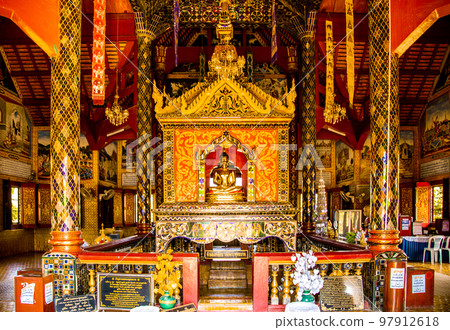 Wat Phra Phutthabat Tak Pha temple on top of the mountain in Lamphun, Thailand 97912618