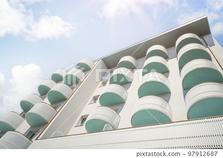 Apartment balconys on a vacation resort Apartment balconys on a vacation resort 97912687