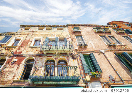Old apartment building with vintage balconys Old apartment building with vintage balconys 97912706