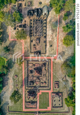 Aerial view of Wat Phrapai Luang temple and ruins in Sukhothai historical park, Thailand 97912710