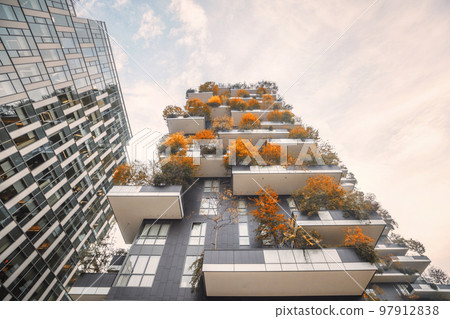 City in beautiful autumn colors 97912838