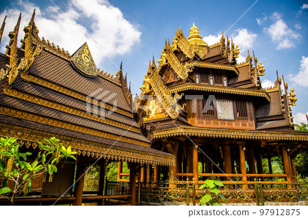 Wat Sangkhathan temple on water in Nonthaburi, Thailand Wat Sangkhathan temple on water in Nonthaburi, Thailand 97912875