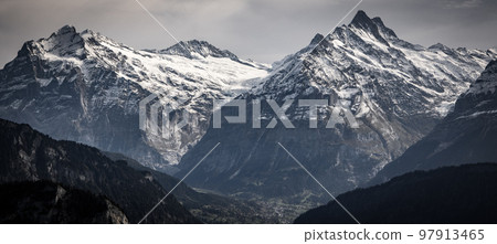 Wonderful panoramic view over the Swiss Alps 97913465