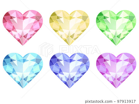 Heart shape brilliant cut jewelry illustration set material Heart shape brilliant cut jewelry illustration set material 97913917