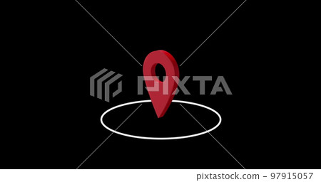 Location Pin pointer on map animated cartoon on black screen background with alpha. Information, point of interest, active rest 3d red map icons. Location Pin pointer on map animated cartoon on black screen background with alpha. Information, point of interest, active rest 3d red map icons. 97915057
