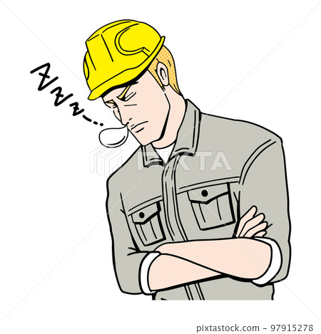 小睡的白種人建築工人 97915278
