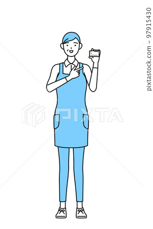 佩帶圍裙的資深婦女推薦信用卡付款 97915430