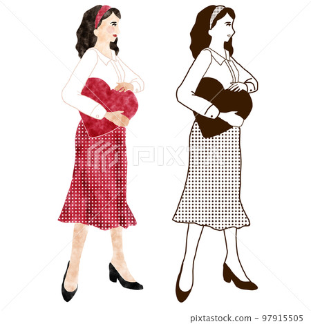 Valentine's day woman holding a heart Valentine's day woman holding a heart 97915505