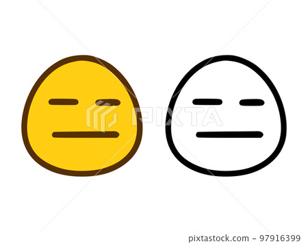 Sad emoticon in two style isolated on white background Sad emoticon in two style isolated on white background 97916399