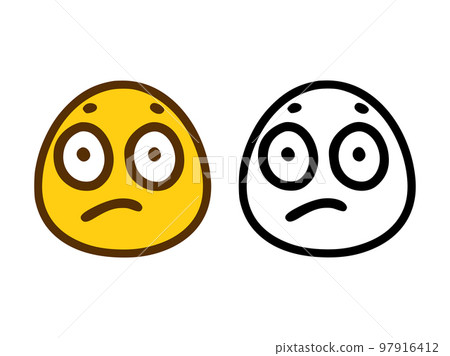 Sad emoticon in two style isolated on white background Sad emoticon in two style isolated on white background 97916412