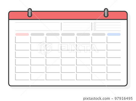 無文本日曆模板 - 週日開始月曆 - 待辦事項列表 無文本日曆模板 - 週日開始月曆 - 待辦事項列表 97916495