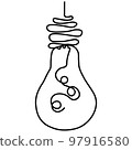 Continuous one line drawing bulb lamp minimalism 97916580