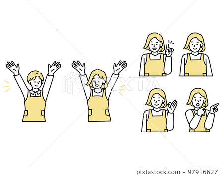 Illustration of a part-time job (freeter, recruit, employment, wages, work, cafe, recruitment, human resources, dispatch) 97916627