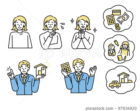 Family illustration (question, solution, know, learn, child, education) 97916920