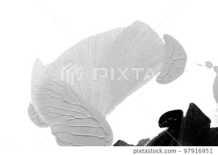 black white abstract acrylic painting color texture on white paper background by using rorschach inkblot method 97916951