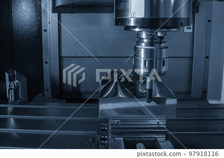 The CNC milling machine rough cutting the injection mold parts by indexable tools. The CNC milling machine rough cutting the injection mold parts by indexable tools. 97918116