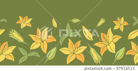 Seamless pattern with lily flowers. Beautiful decorative plants. Seamless pattern with lily flowers. Beautiful decorative plants. 97918513